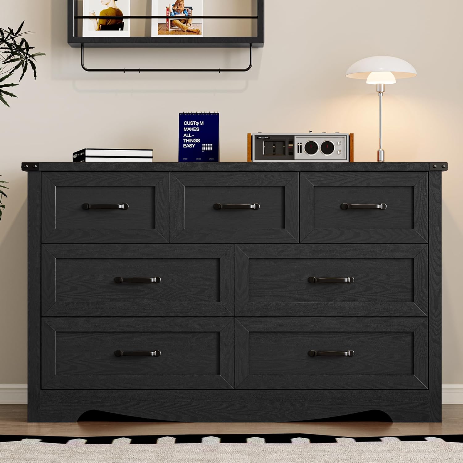 7-Drawer Dresser for Bedroom, Modern Wooden Chest of Drawers with Metal Handles, Anti-Tipping Design, Sturdy and Stable Storage Organizer for Living Room, Entryway, Home Office - Image 3