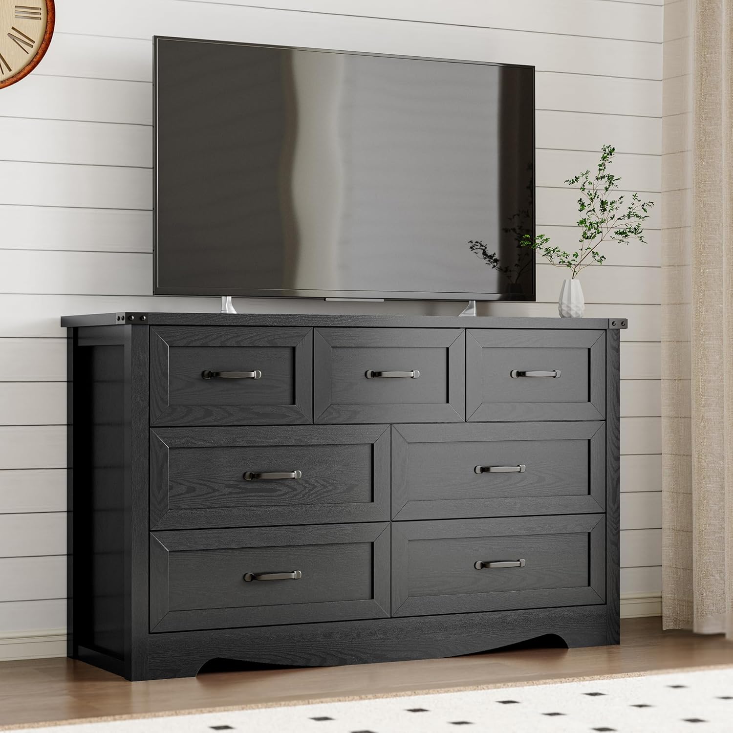 7-Drawer Dresser for Bedroom, Modern Wooden Chest of Drawers with Metal Handles, Anti-Tipping Design, Sturdy and Stable Storage Organizer for Living Room, Entryway, Home Office - Image 5