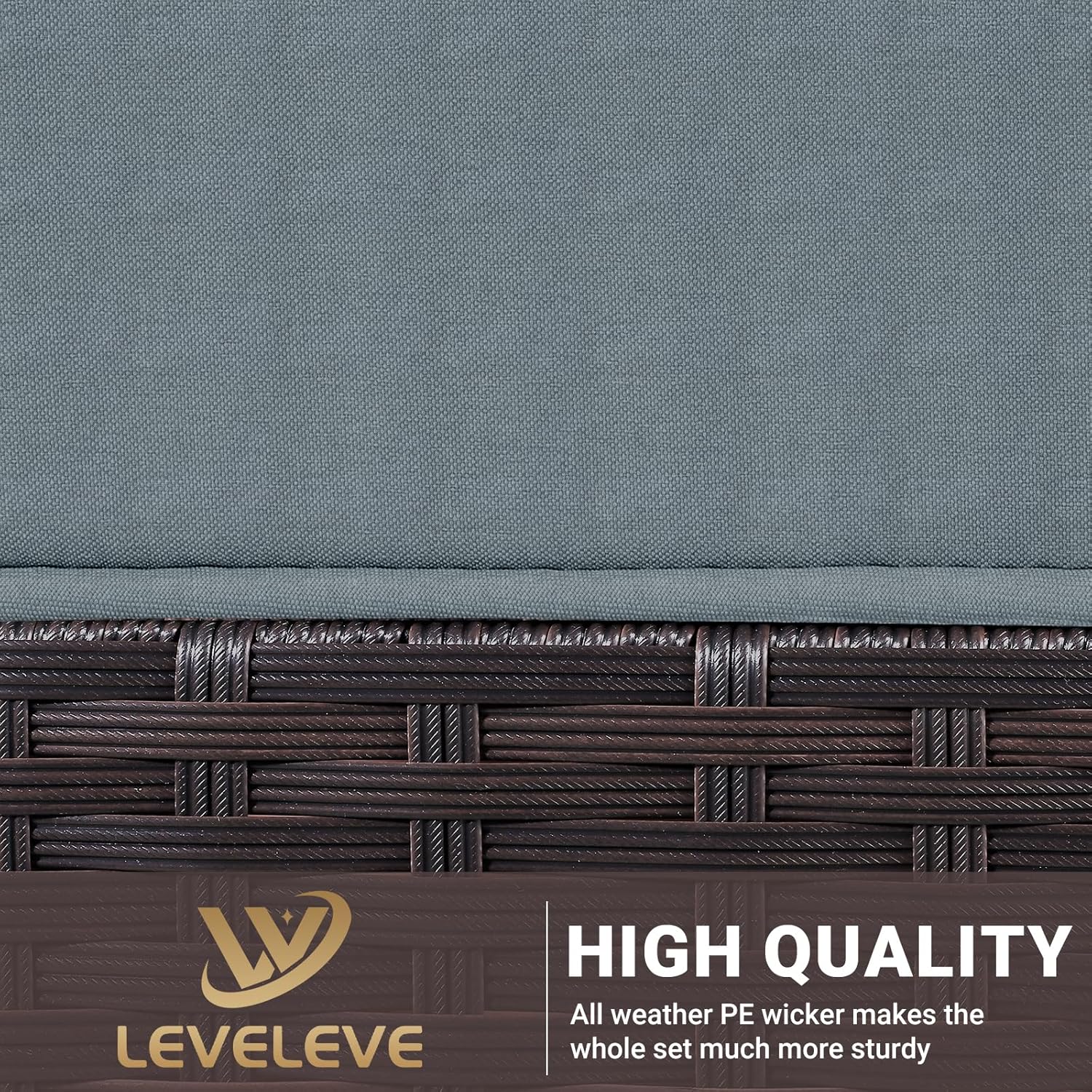 LEVELEVE 7 Pieces Outdoor Patio Furniture Sets,Rattan Conversation Sectional Set,Manual Weaving Wicker Patio Sofa with Tea Table - Image 8