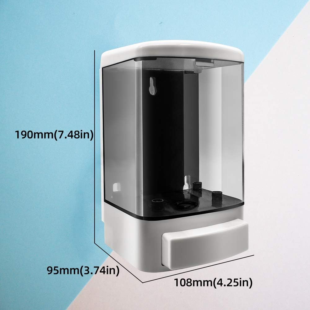 Soap Dispenser Wall Mount, 1000ML Commercial Manual Soap Dispenser Wall Mounted for Bathroom Kitchen Hotel, Shampoo Container Plastic - Image 3