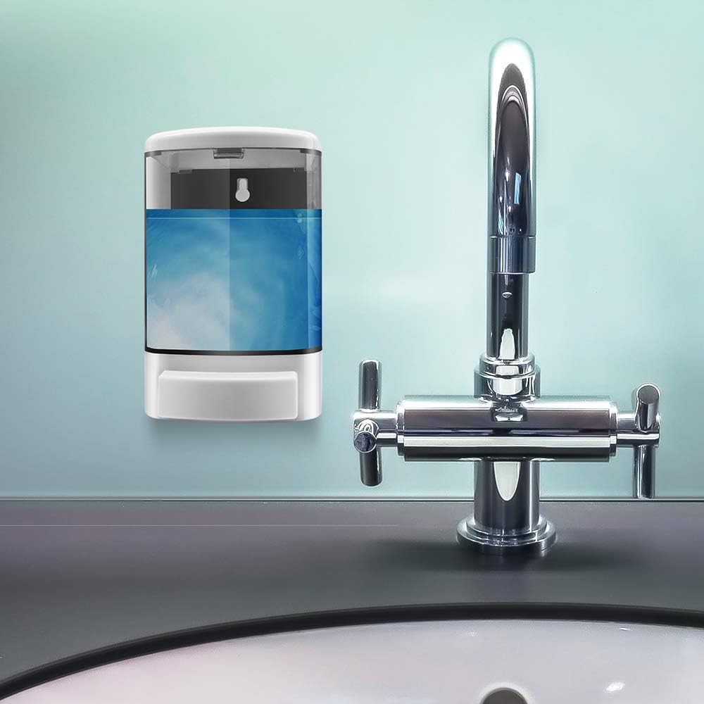 Soap Dispenser Wall Mount, 1000ML Commercial Manual Soap Dispenser Wall Mounted for Bathroom Kitchen Hotel, Shampoo Container Plastic - Image 6