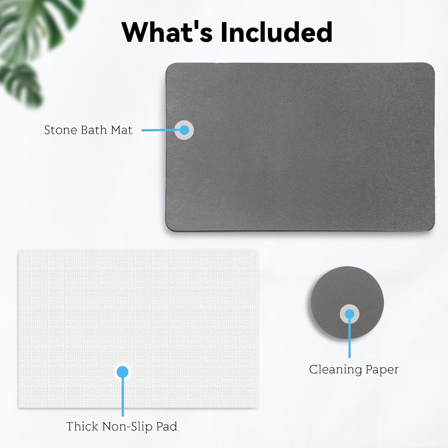 Stone Bath Mat, Dries Quickly, Non-Slip Diatomaceous Earth Stone Bath Mats for Bathroom, Super Absorbent Stone Shower Mat, Easy to Clean, 23.5" x 15.5" Dark Gray - Image 7